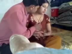 An attractive Indian housewife gets nailed on the floor.